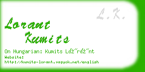 lorant kumits business card